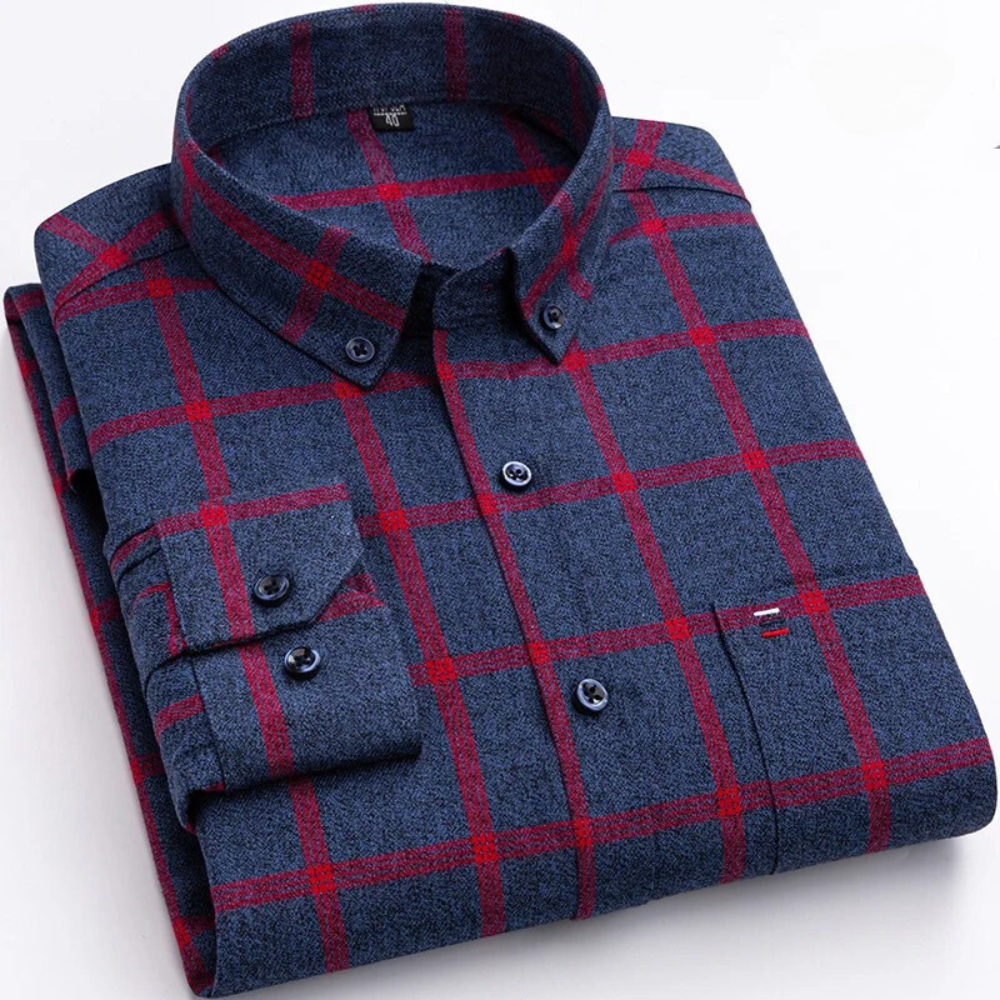Nova Herren Kariertes Button-Down Hemd Mit Karomuster