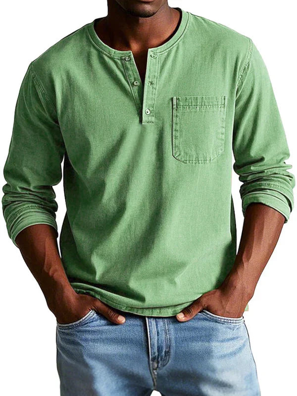 Arden Herren Freizeit Langarm Henley Shirt Für Den Alltag