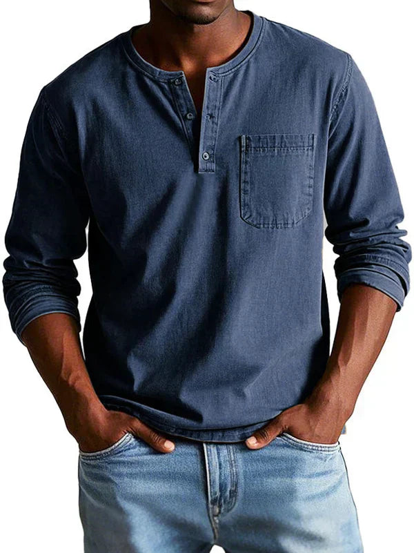 Arden Herren Freizeit Langarm Henley Shirt Für Den Alltag