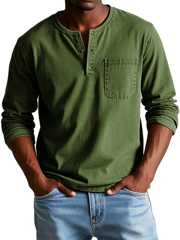 Arden Herren Freizeit Langarm Henley Shirt Für Den Alltag