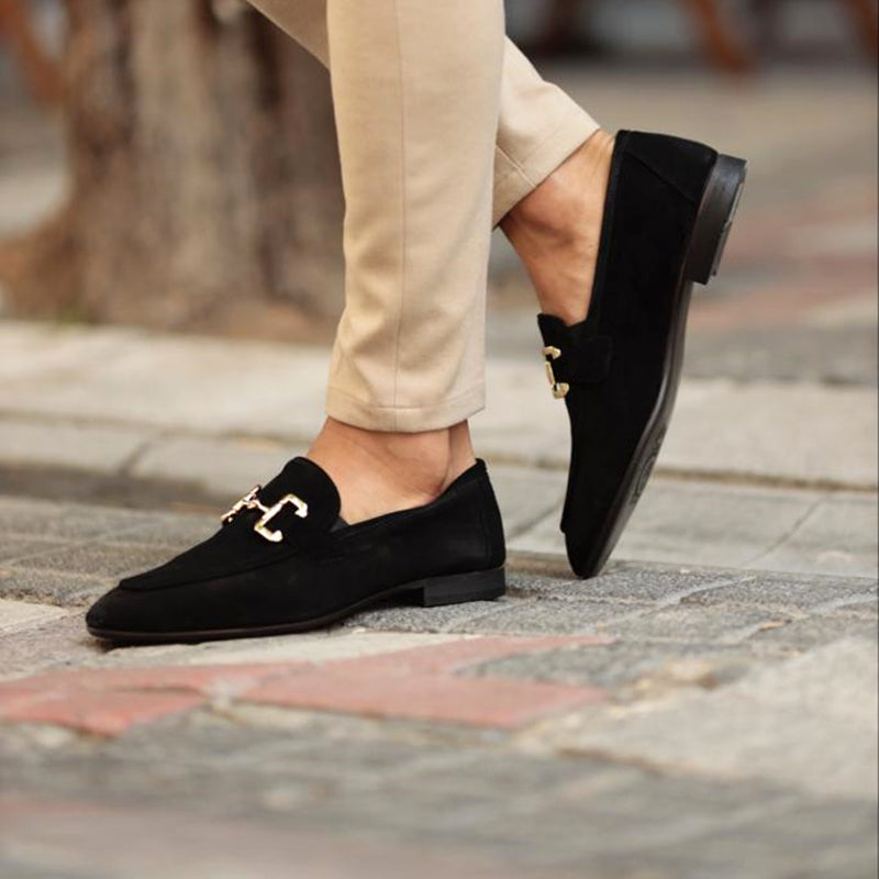 Herren Slipper Mit Mandelförmiger Spitze Pferdebit Halbformelle Eleganz