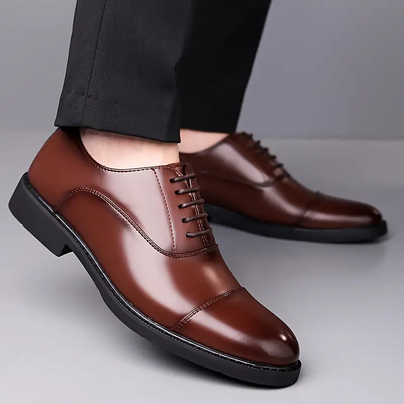 Herren Glänzende Oxfords Klassische Schnürschuhe Für Das Büro