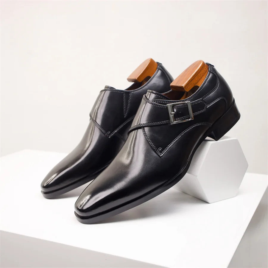 Herren Monk Strap Dress Schuhe Im Italienischen Stil Mit Schnallen Detail