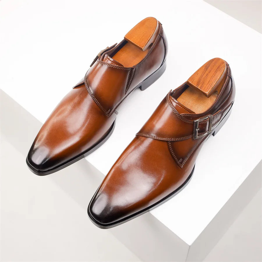 Herren Monk Strap Dress Schuhe Im Italienischen Stil Mit Schnallen Detail