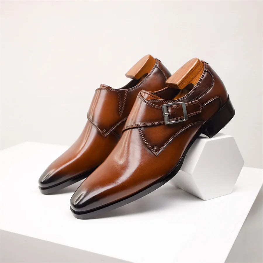 Herren Monk Strap Dress Schuhe Im Italienischen Stil Mit Schnallen Detail