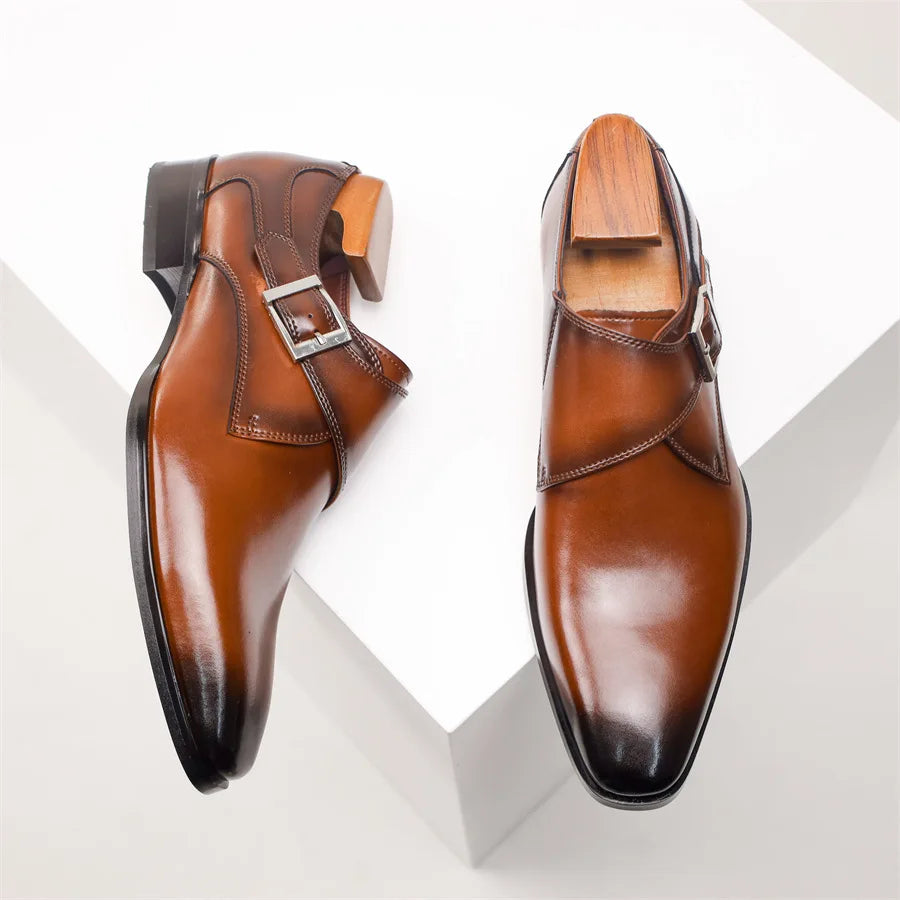 Herren Monk Strap Dress Schuhe Im Italienischen Stil Mit Schnallen Detail