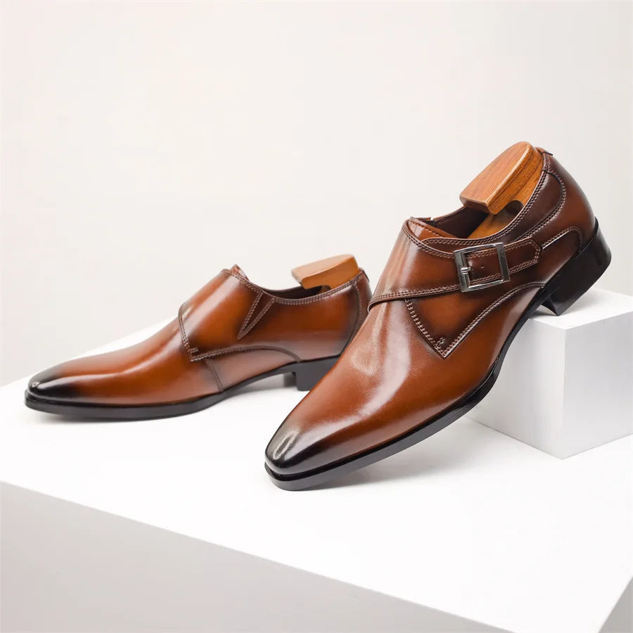 Herren Monk Strap Dress Schuhe Im Italienischen Stil Mit Schnallen Detail