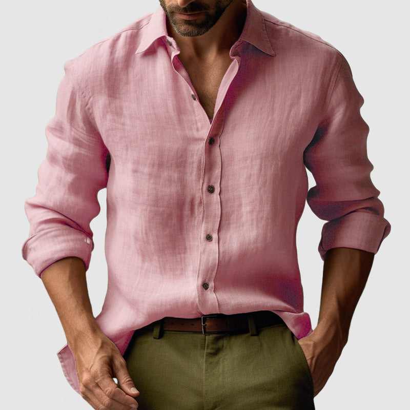 Nova Herren Vintage Button Up Hemd Stil Klassisch Locker