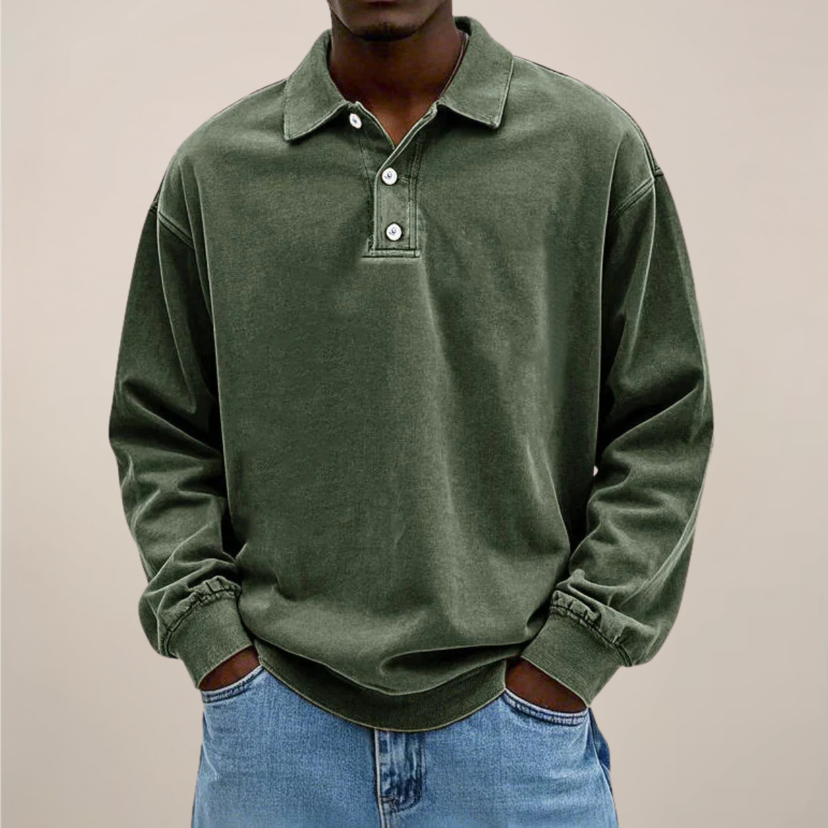 Herren Langarm Polohemd Für Entspanntes Smart-Casual-Essential