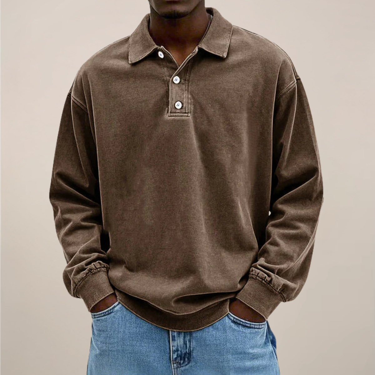 Herren Langarm Polohemd Für Entspanntes Smart-Casual-Essential