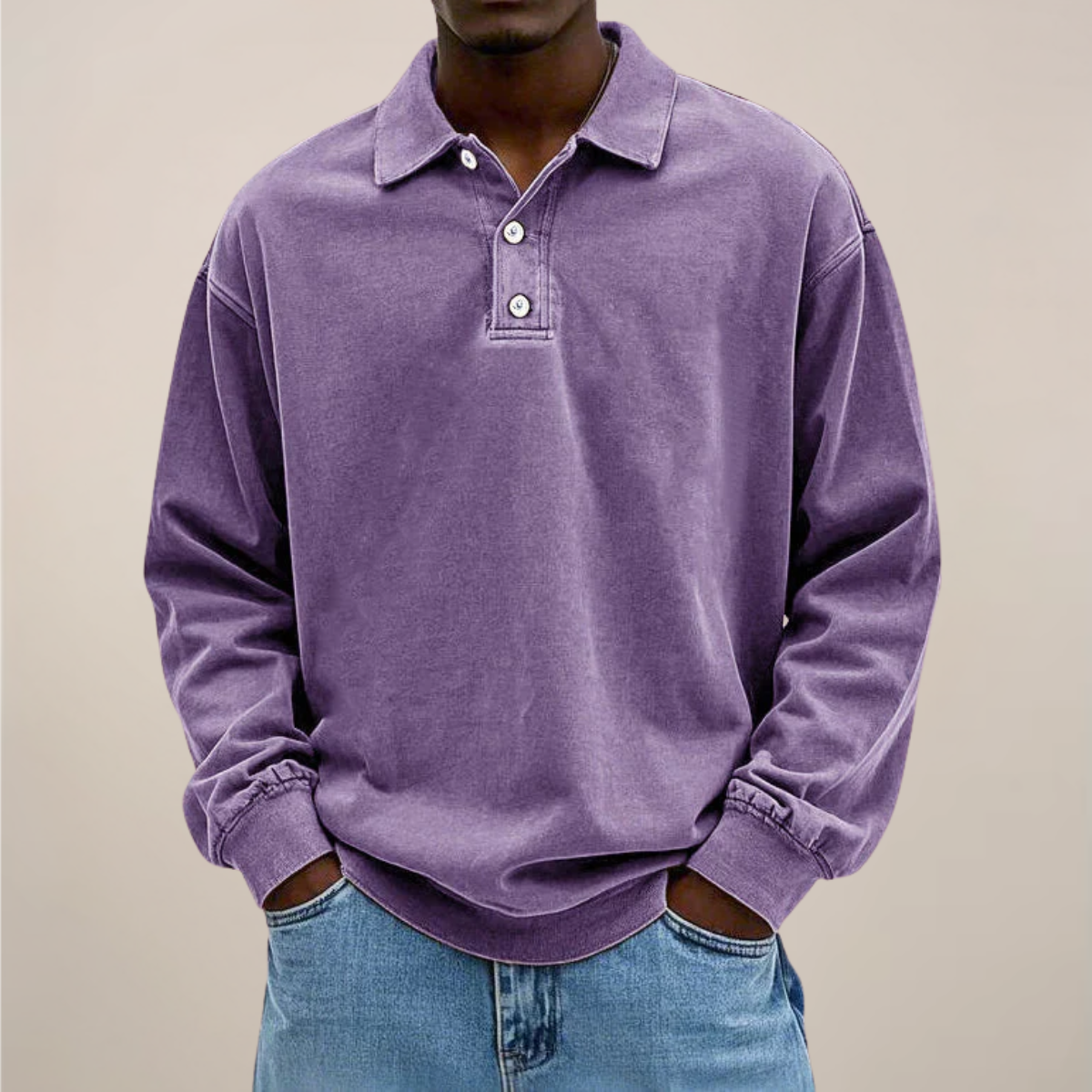 Herren Langarm Polohemd Für Entspanntes Smart-Casual-Essential