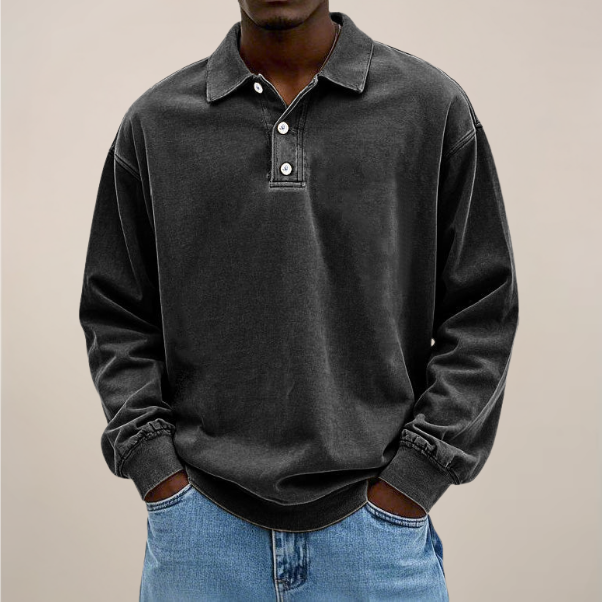 Herren Langarm Polohemd Für Entspanntes Smart-Casual-Essential