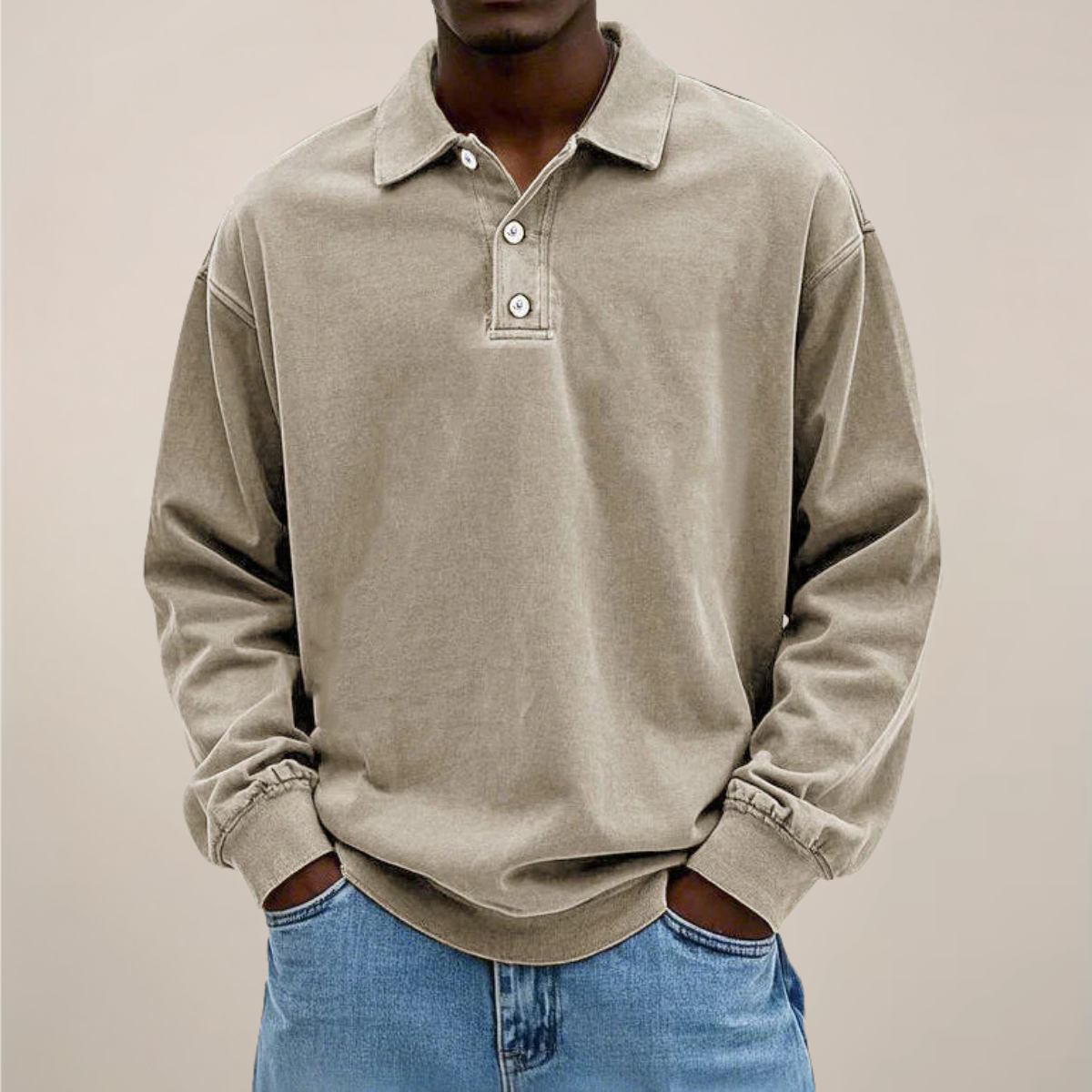 Herren Langarm Polohemd Für Entspanntes Smart-Casual-Essential