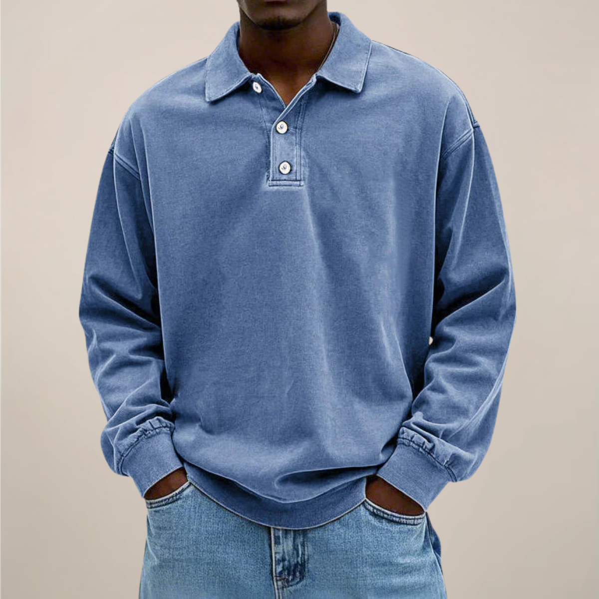 Herren Langarm Polohemd Für Entspanntes Smart-Casual-Essential