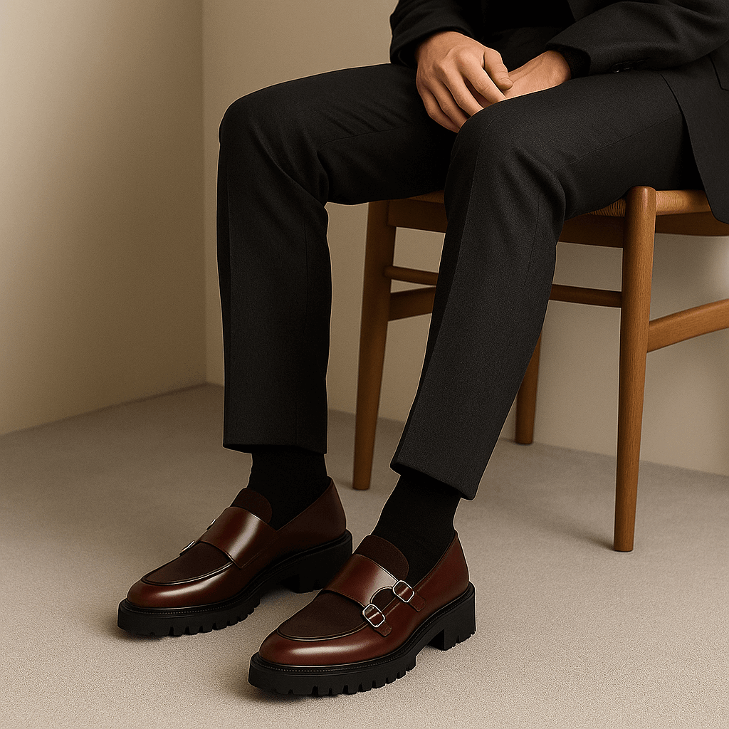 Herren Doppel-Schnallen Slipper - Moderner Dressschuh Stil