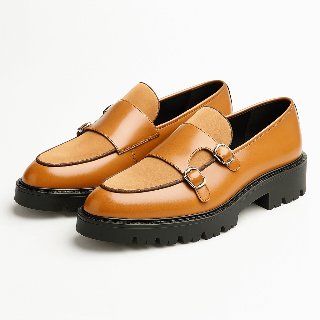 Herren Doppel-Schnallen Slipper - Moderner Dressschuh Stil