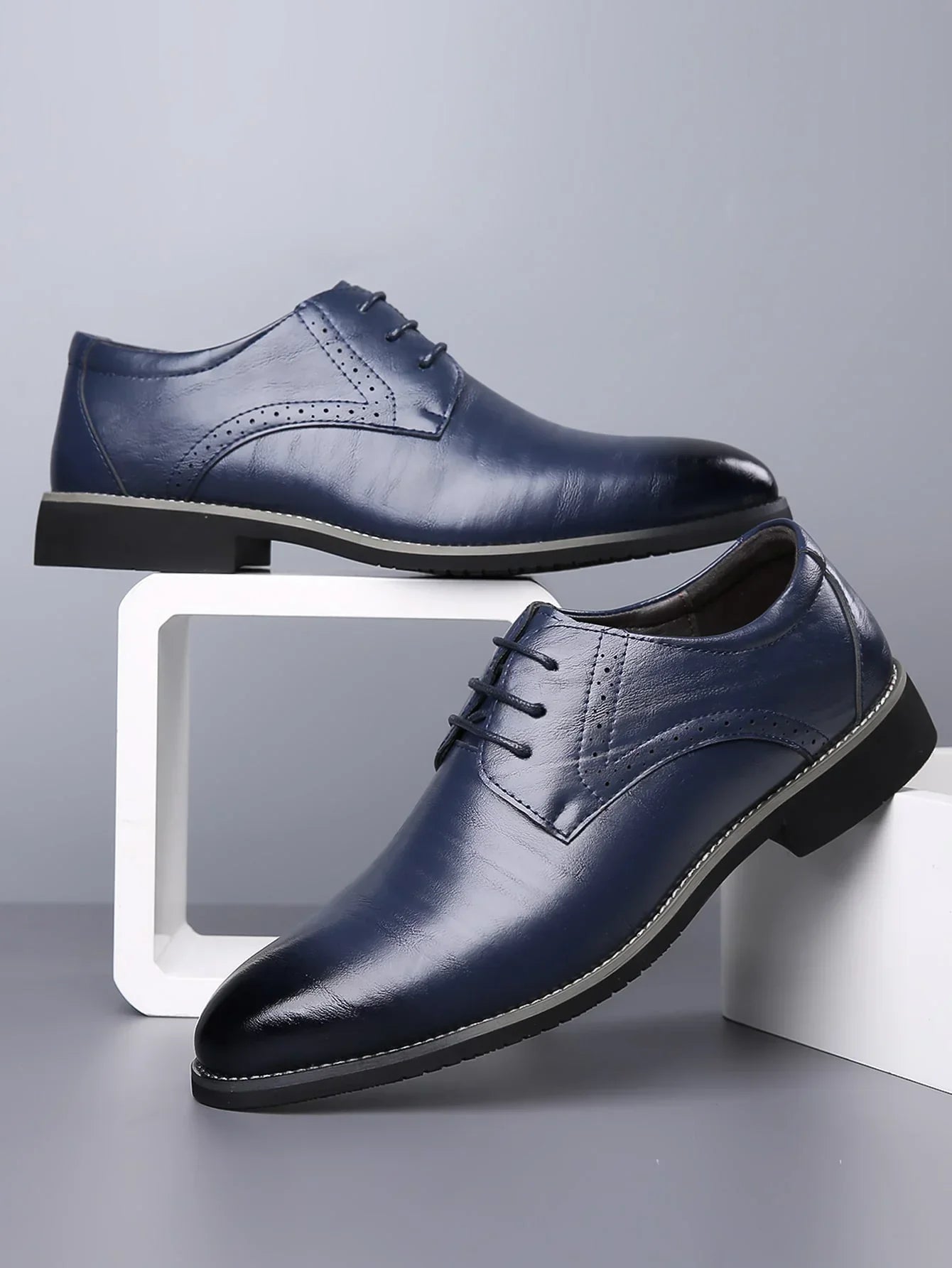 Herren Oxford Schnürschuhe Mit Brogue-Detail Und Geschlossene Schnürung
