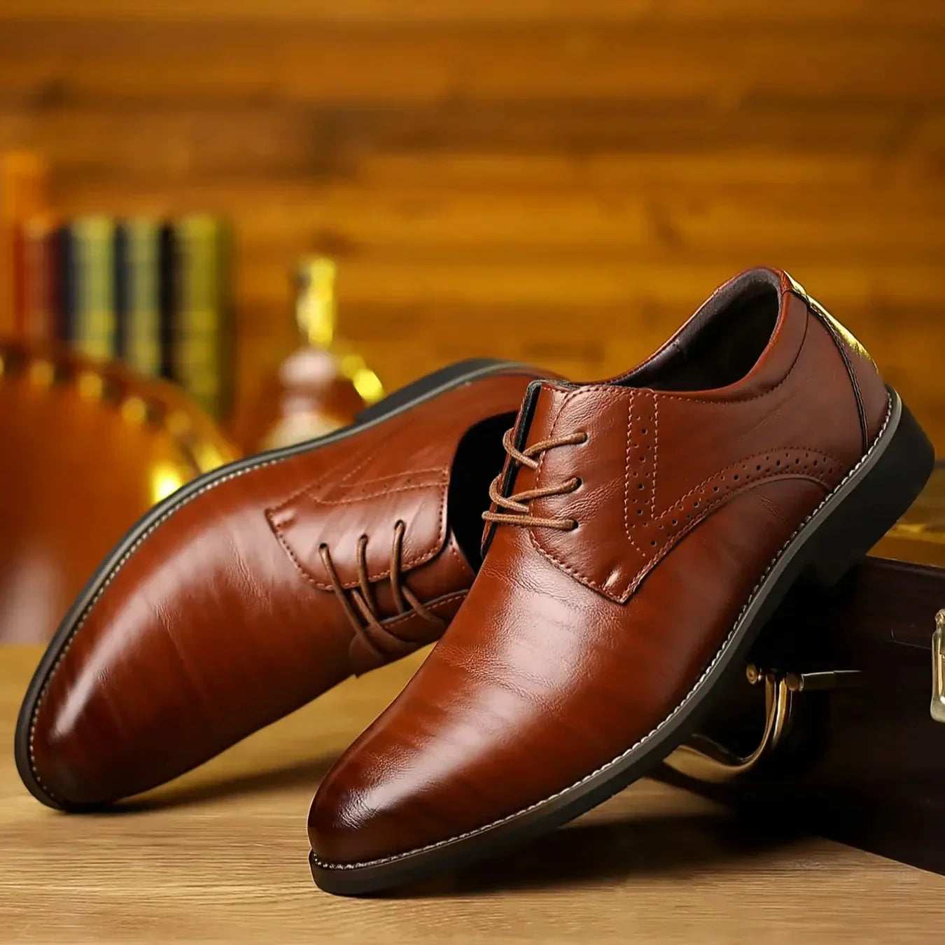 Herren Oxford Schnürschuhe Mit Brogue-Detail Und Geschlossene Schnürung