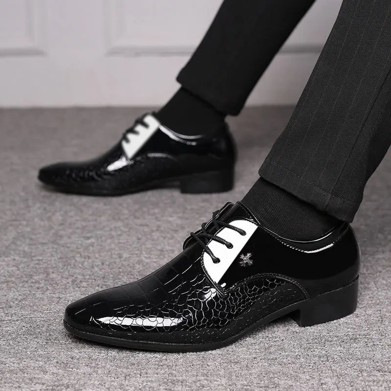 Herren Glänzende Patent Oxford Schnürschuhe - Formelle Schuhe