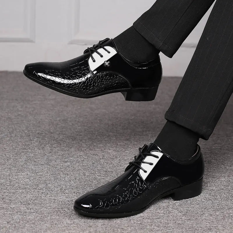 Herren Glänzende Patent Oxford Schnürschuhe - Formelle Schuhe