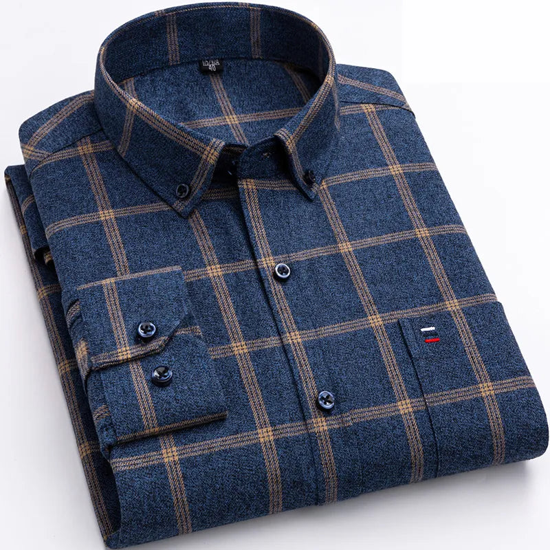 Nova Herren Kariertes Button-Down Hemd Mit Karomuster