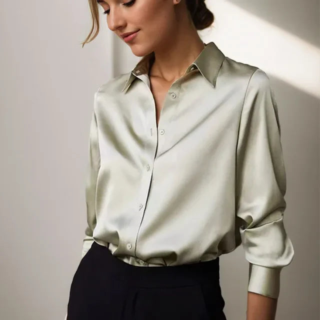 Damen Satinbluse Mit Lässigem Schnitt Und Elegantem Glanz