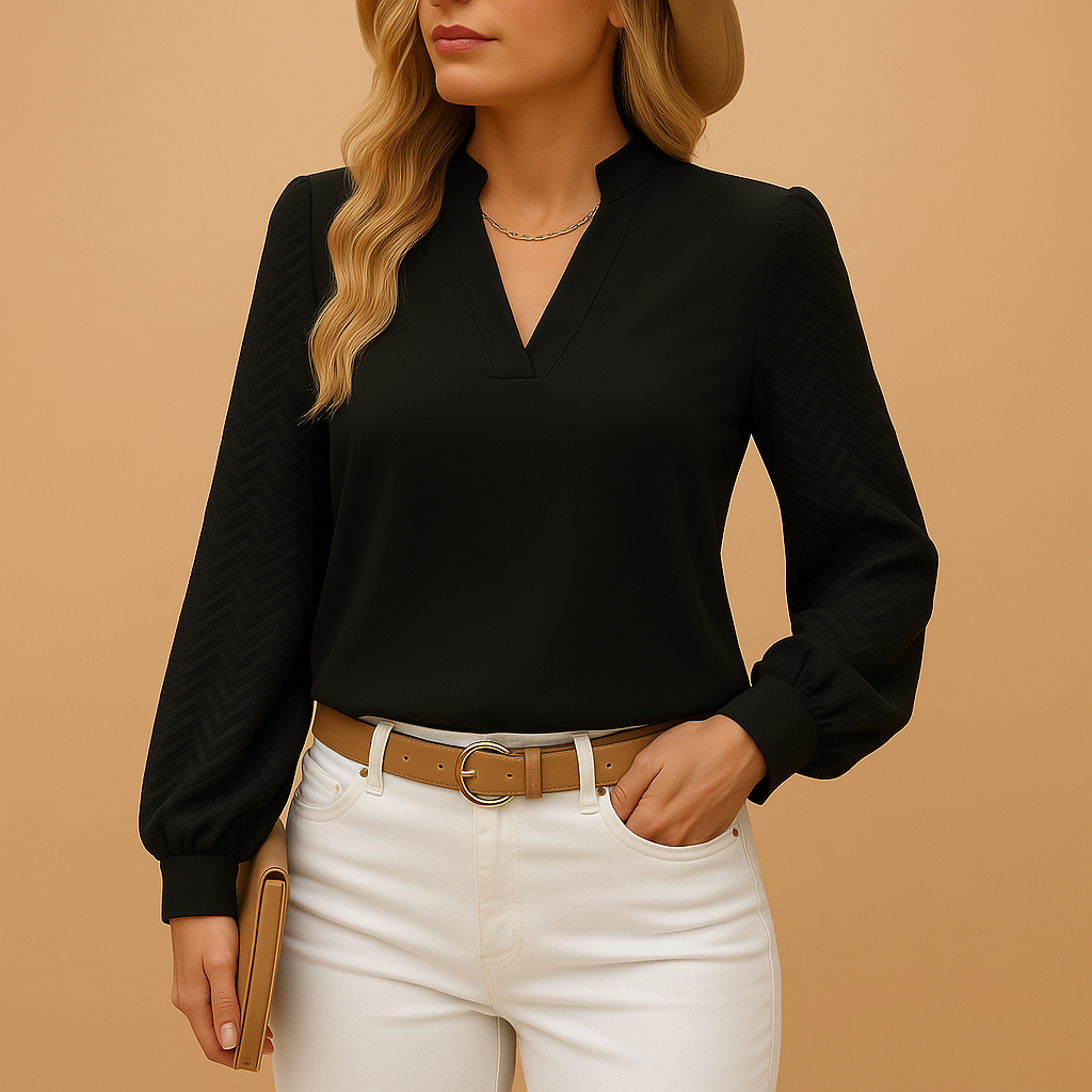 Damen V-Ausschnitt Top Mit Fließender Passform Für Mühelosen Stil Und Komfort