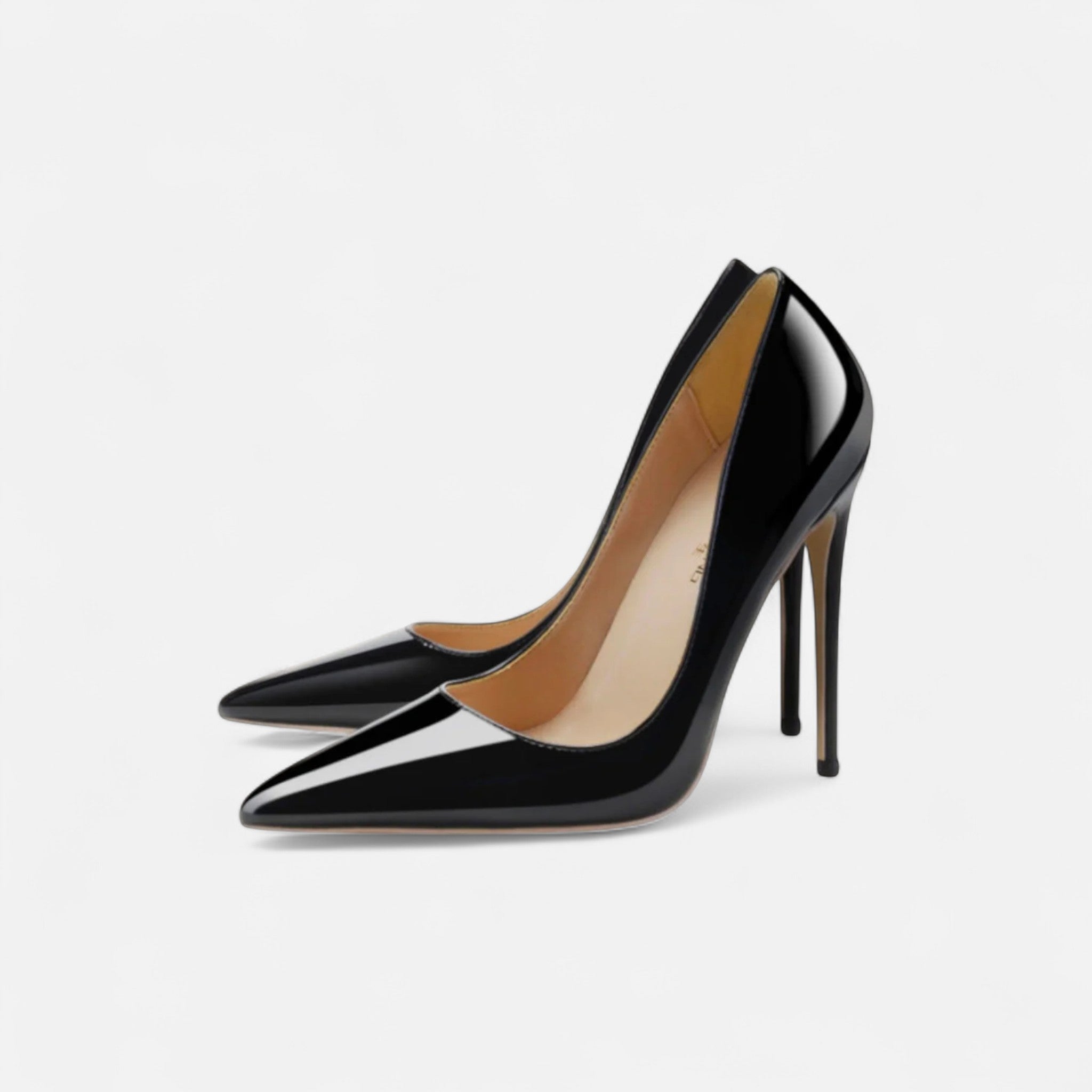 Damen Stiletto-Absätze Spitz Zulaufende Lack-Pumps Zum Hineinschlüpfen