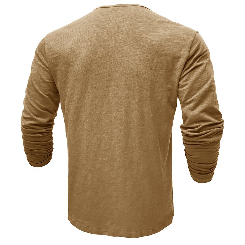 NovaLine Herren Langarm-Henley-Shirt Stilvolle Alltags-Option