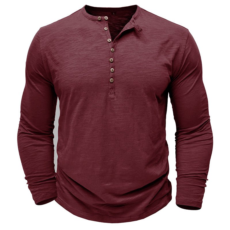 NovaLine Herren Langarm-Henley-Shirt Stilvolle Alltags-Option