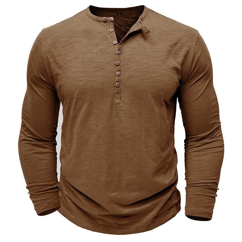 NovaLine Herren Langarm-Henley-Shirt Stilvolle Alltags-Option