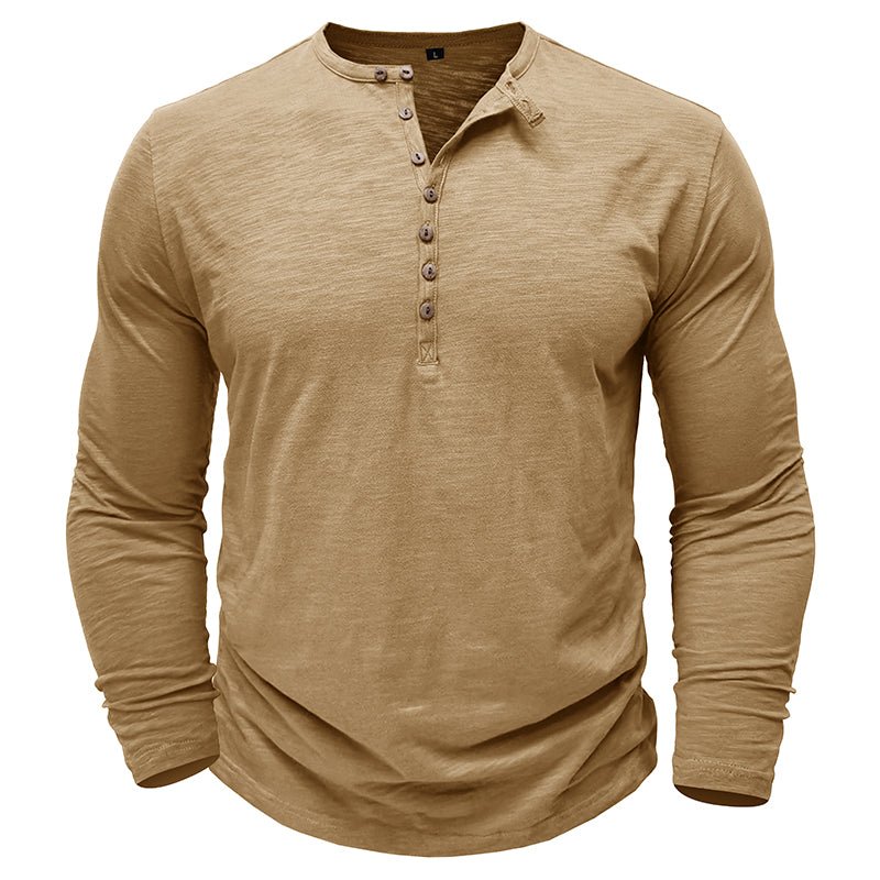 NovaLine Herren Langarm-Henley-Shirt Stilvolle Alltags-Option
