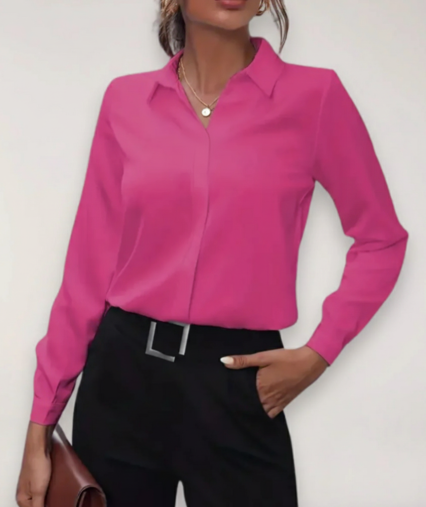 Elegantes Button-Up Hemd für Arbeit und Freizeit - Damen Maßbluse