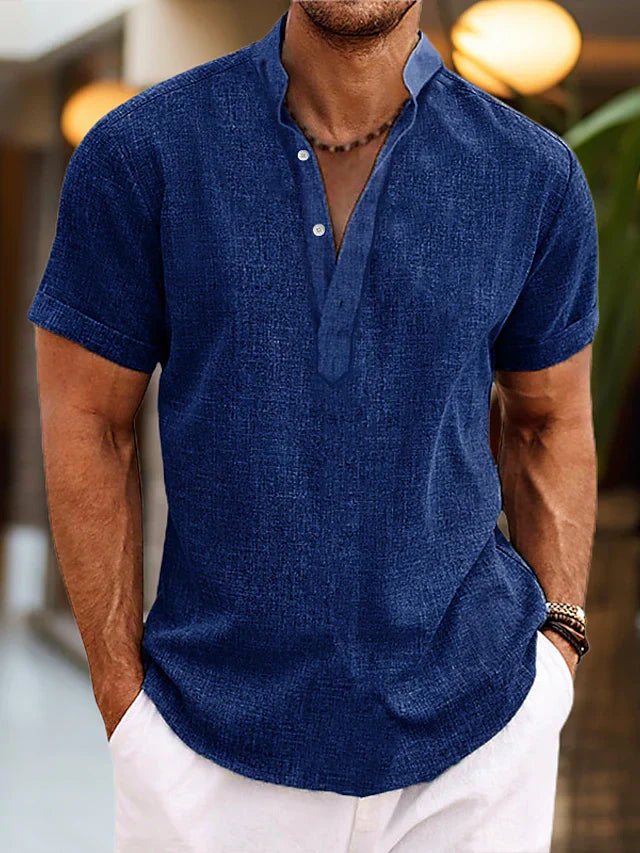 VivaLine Herren Henley Kurzarm Freizeitshirt Für Den Sommer