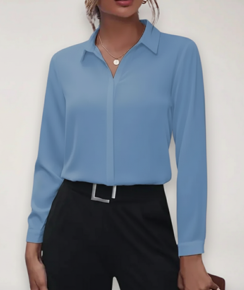 Elegantes Button-Up Hemd für Arbeit und Freizeit - Damen Maßbluse