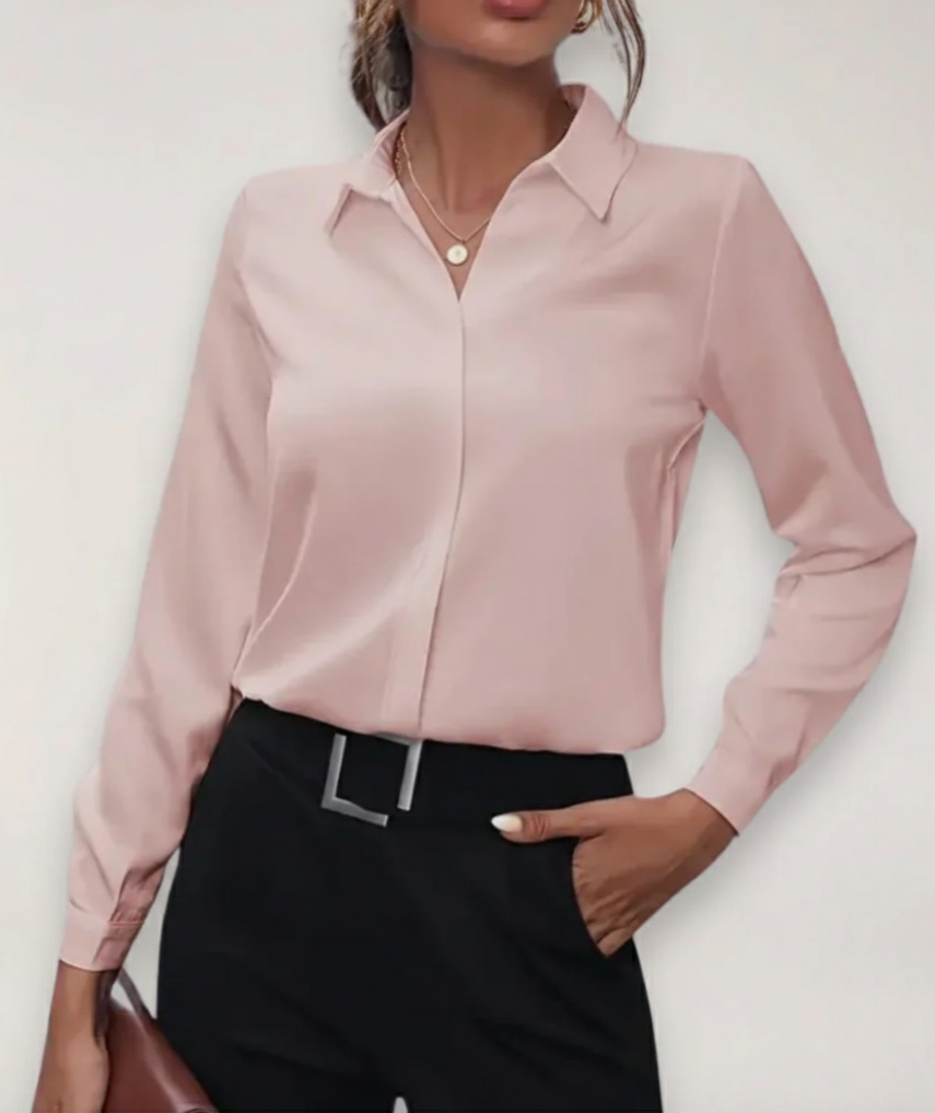 Elegantes Button-Up Hemd für Arbeit und Freizeit - Damen Maßbluse