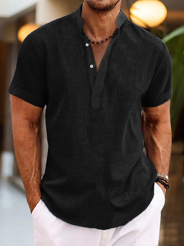 VivaLine Herren Henley Kurzarm Freizeitshirt Für Den Sommer