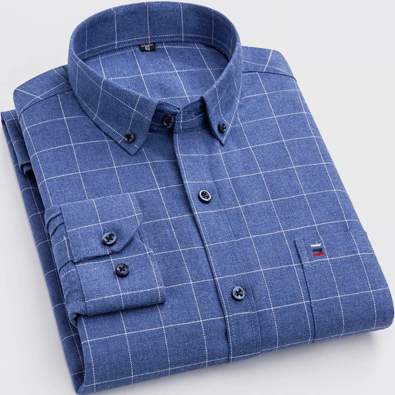 Nova Herren Kariertes Button-Down Hemd Mit Karomuster