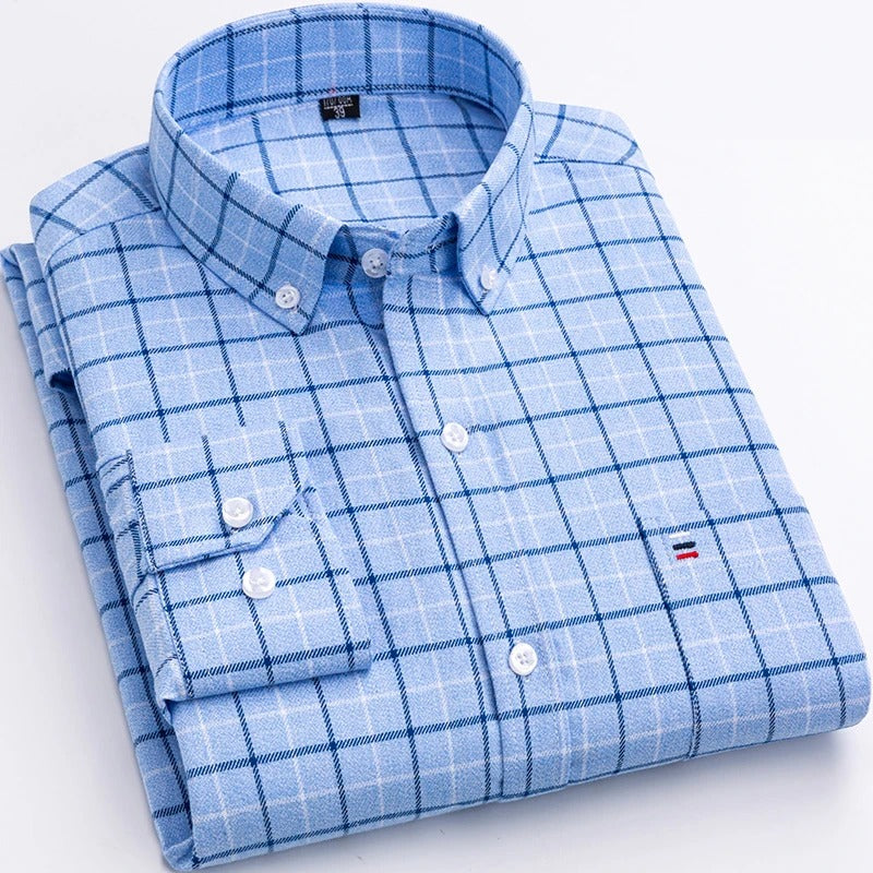 Nova Herren Kariertes Button-Down Hemd Mit Karomuster