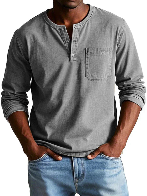 Arden Herren Freizeit Langarm Henley Shirt Für Den Alltag