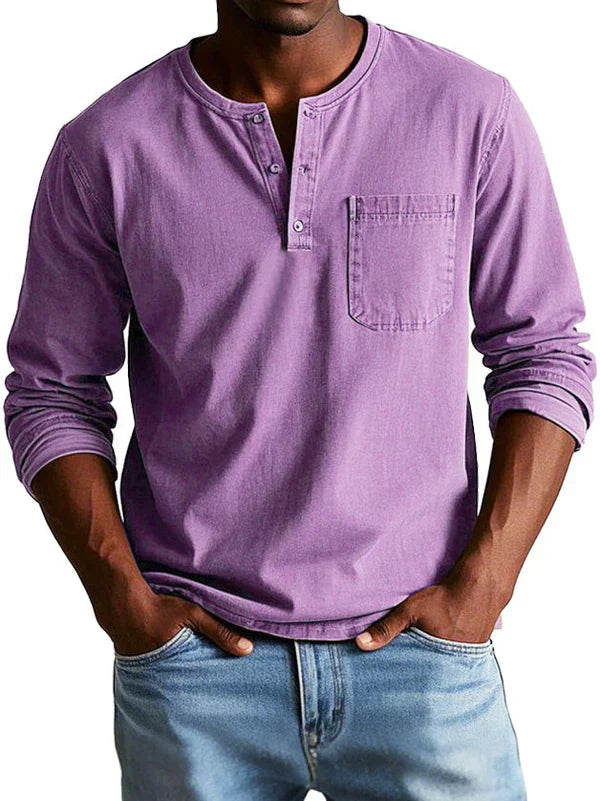 Arden Herren Freizeit Langarm Henley Shirt Für Den Alltag