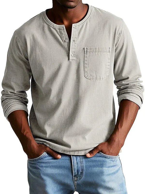 Arden Herren Freizeit Langarm Henley Shirt Für Den Alltag