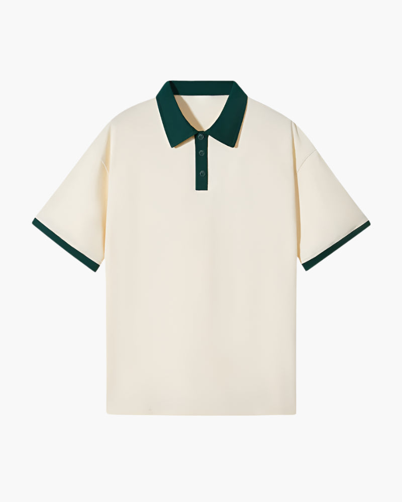 Herren Poloshirt Mit Entspannter Passform Und Kontrastkragen Kurzarm