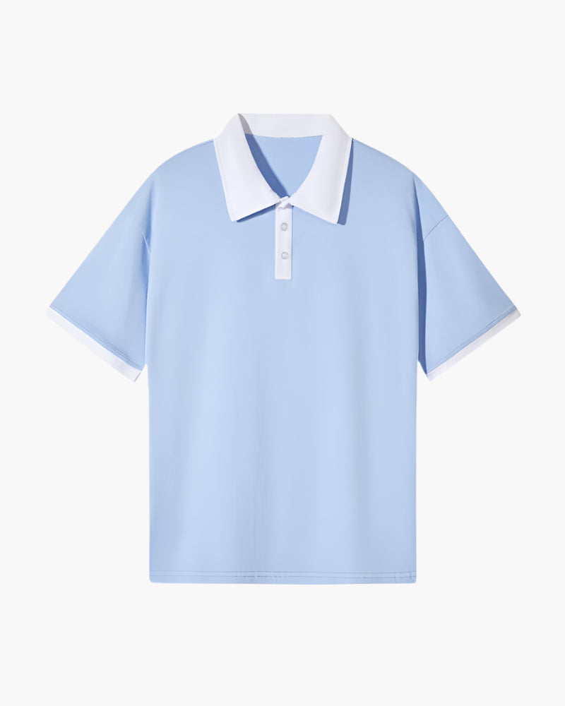 Herren Poloshirt Mit Entspannter Passform Und Kontrastkragen Kurzarm