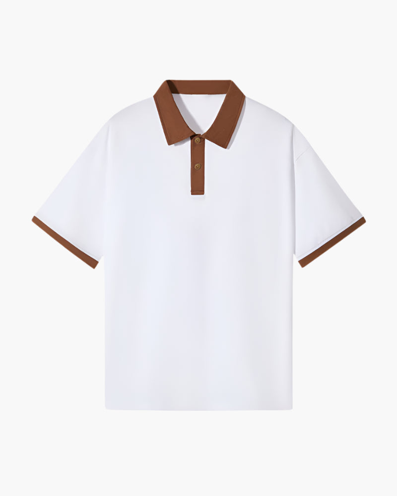 Herren Poloshirt Mit Entspannter Passform Und Kontrastkragen Kurzarm