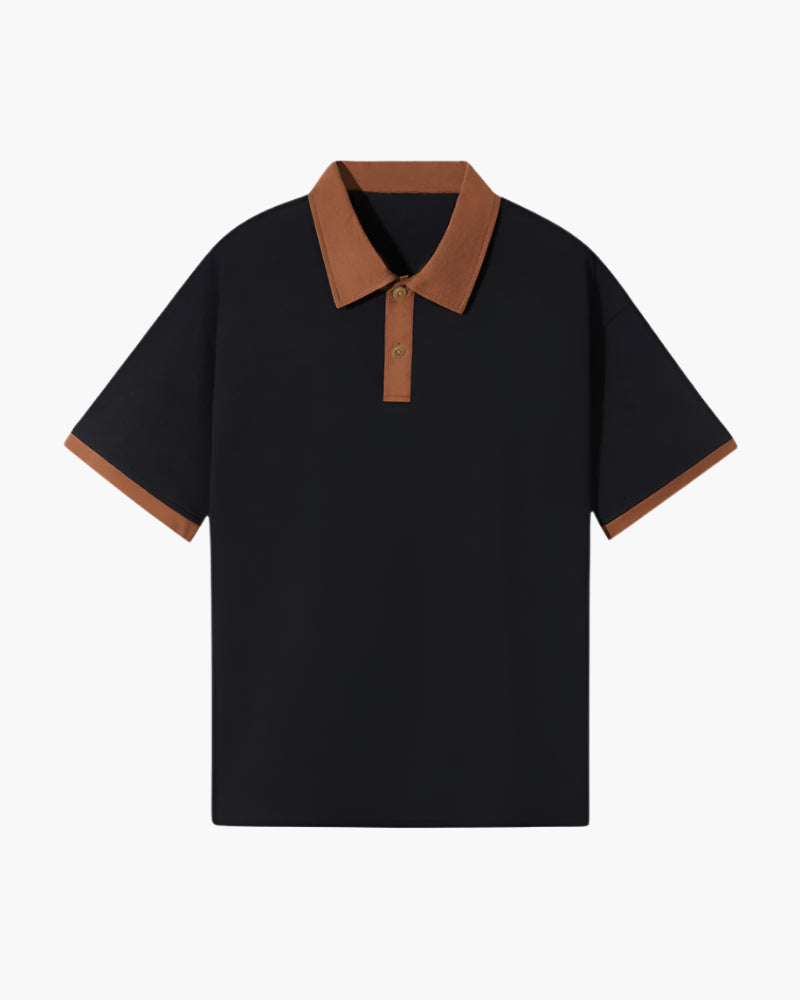 Herren Poloshirt Mit Entspannter Passform Und Kontrastkragen Kurzarm