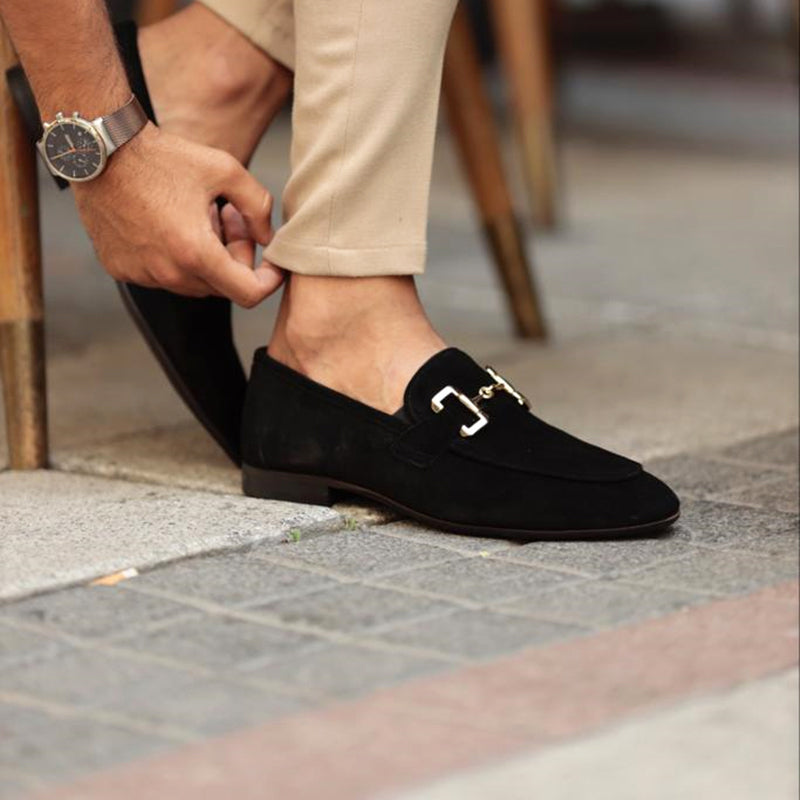 Herren Slipper Mit Mandelförmiger Spitze Pferdebit Halbformelle Eleganz