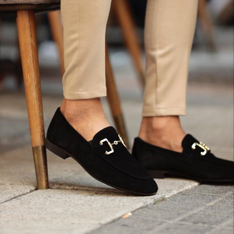 Herren Slipper Mit Mandelförmiger Spitze Pferdebit Halbformelle Eleganz