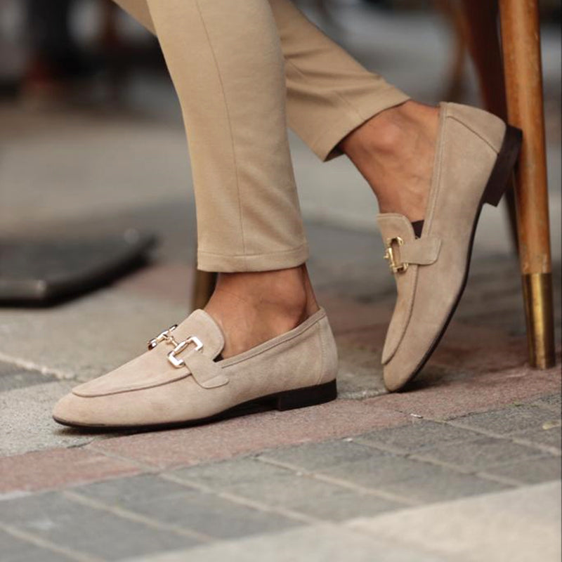 Herren Slipper Mit Mandelförmiger Spitze Pferdebit Halbformelle Eleganz