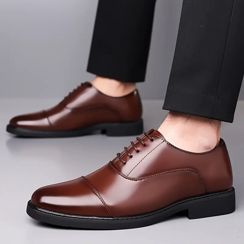 Herren Glänzende Oxfords Klassische Schnürschuhe Für Das Büro